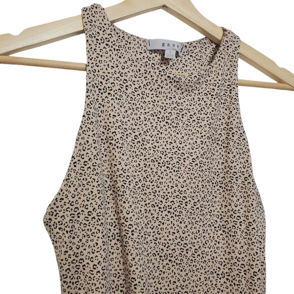 Gaze | Sleeveless Ditsy Cheetah Print Soft Stretch Bodysuit - Picture 2 of 9